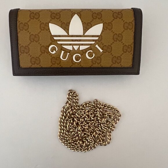 GUCCI X ADIDAS Mini Chain Crossbody Bag Clutch Limited Edition - Picture 12 of 13